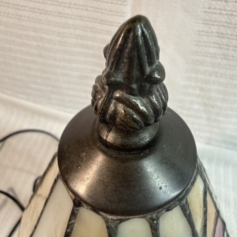 Tiffany Style Stained Glass Floral Lamp 14” Tall Art Nouveau - Picture 11 of 16